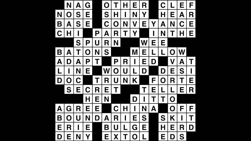 Crossword puzzle, Wander Words answers: October 2, 2019