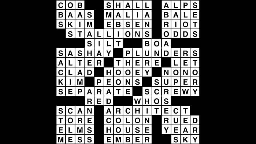 Crossword puzzle, Wander Words answers: October 3, 2019