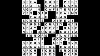 Crossword puzzle, Wander Words answers: October 14, 2019