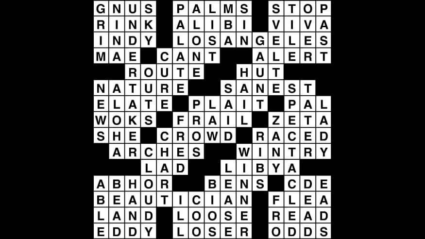 Crossword puzzle, Wander Words answers: October 15, 2019