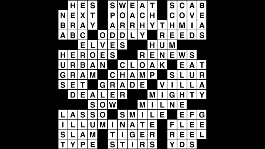 Crossword puzzle, Wander Words answers: October 16, 2019