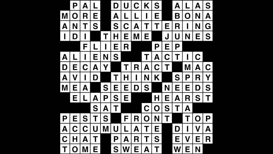 Crossword puzzle, Wander Words answers: October 21, 2019