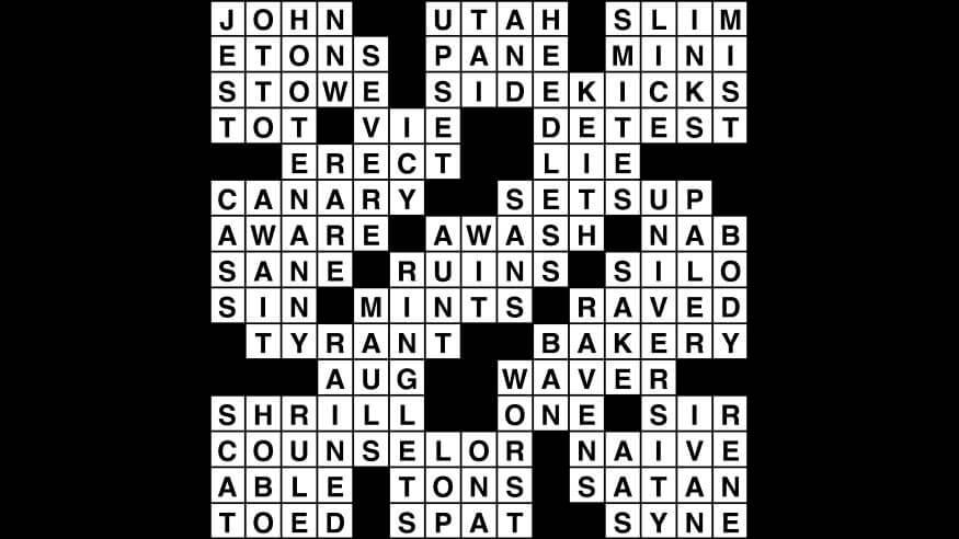 Crossword puzzle, Wander Words answers: October 23, 2019