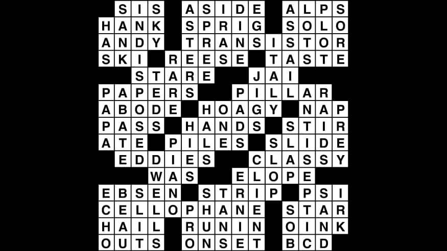 Crossword puzzle, Wander Words answers: October 30, 2019
