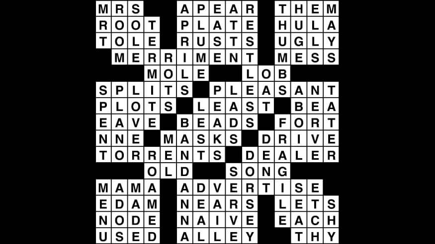 Crossword puzzle, Wander Words answers: November 5, 2019