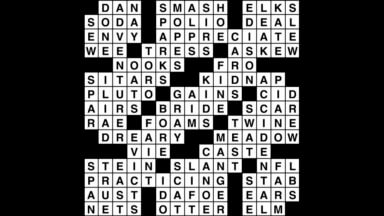 Crossword puzzle, Wander Words answers: November 8, 2019