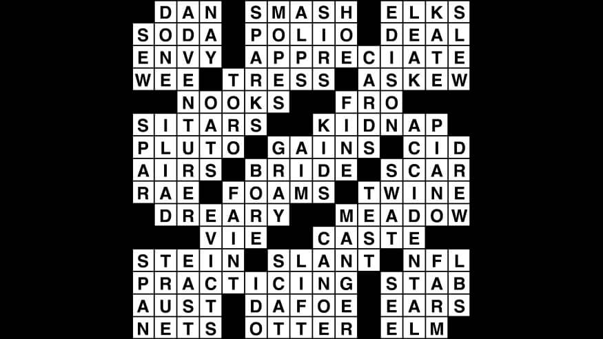 Crossword puzzle, Wander Words answers: November 8, 2019