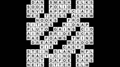 Crossword puzzle, Wander Words answers: November 8, 2019
