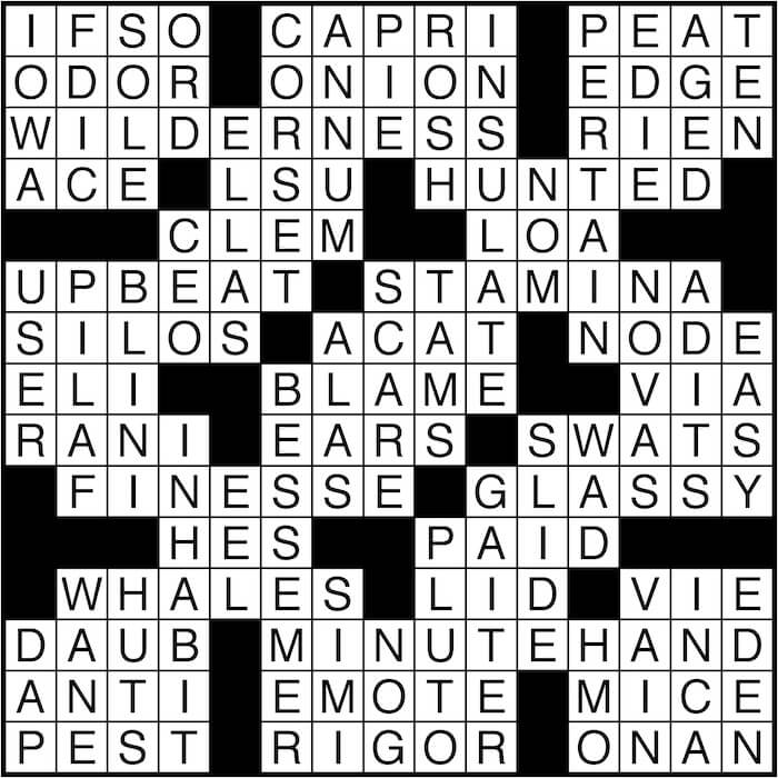 Crossword puzzle answers: April 18, 2016
