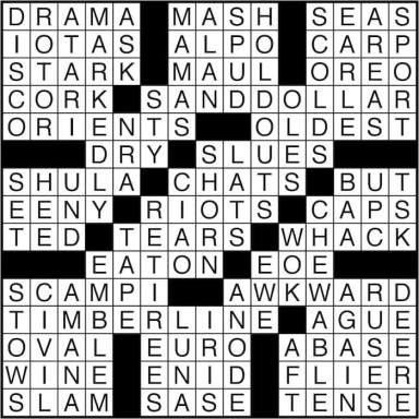 Crossword puzzle answers: April 21, 2016