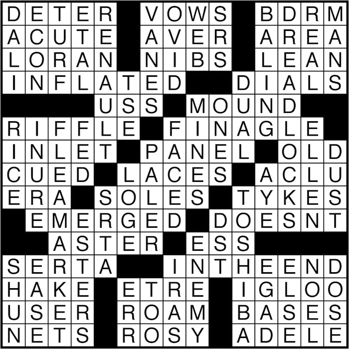 Crossword puzzle answers: August 15, 2016
