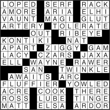 Crossword puzzle answers: August 25, 2016