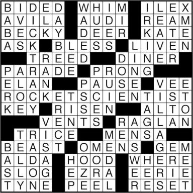 Crossword puzzle answers: August 4, 2016