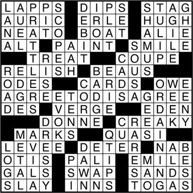 Crossword puzzle answers: December 1, 2016