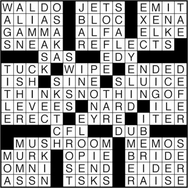 Crossword puzzle answers: February 11, 2016