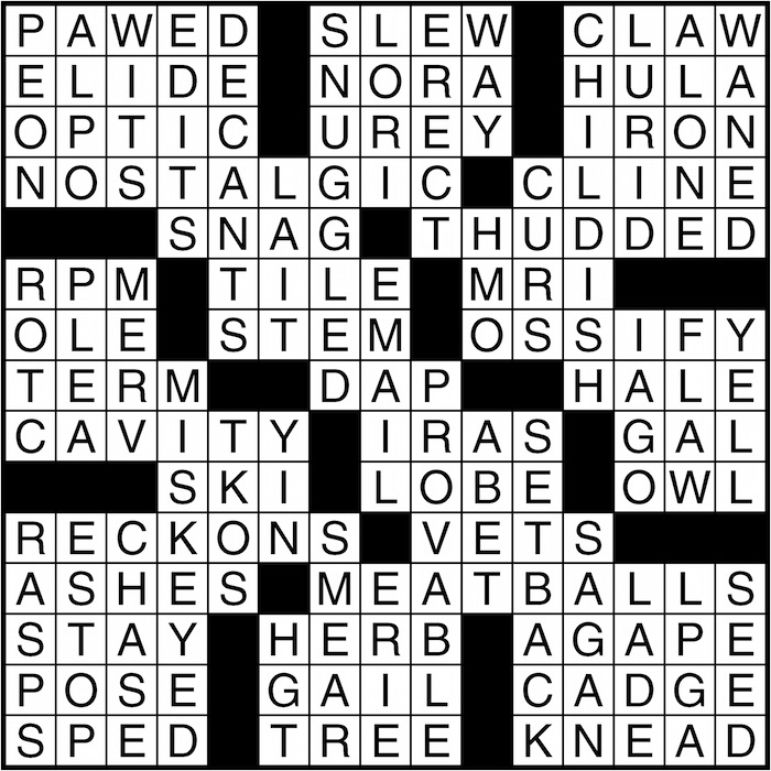 Crossword puzzle answers: February 17, 2016