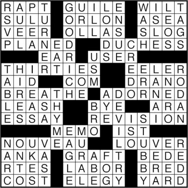 Crossword puzzle answers: February 23, 2016