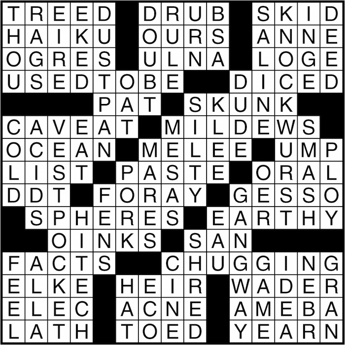 Crossword puzzle answers: February 29, 2016
