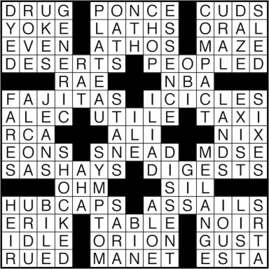 Crossword puzzle answers: February 4, 2016