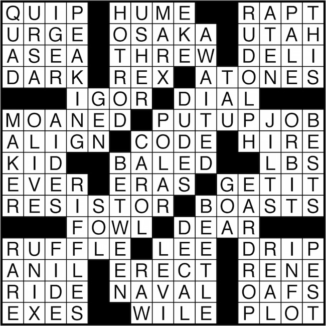 Crossword puzzle answers: February 5, 2016