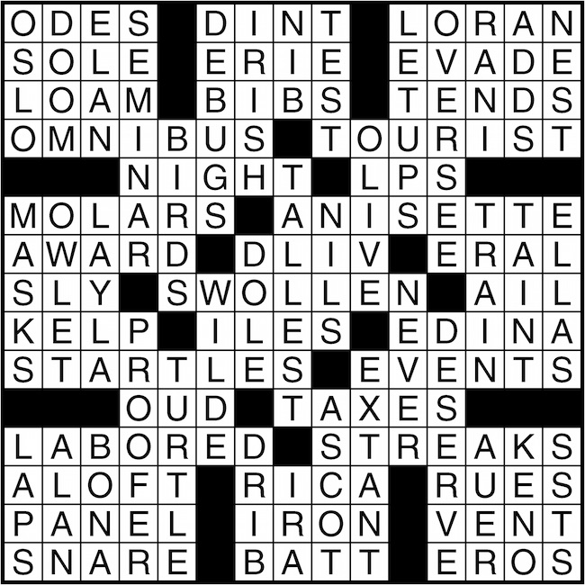 Crossword puzzle answers: January 13, 2016