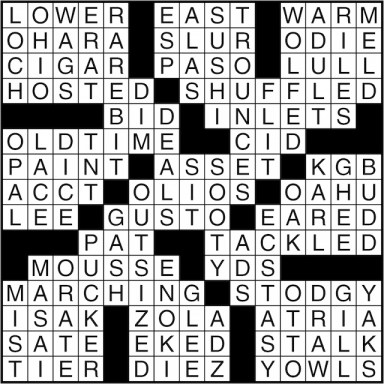 Crossword puzzle answers: January 14, 2016