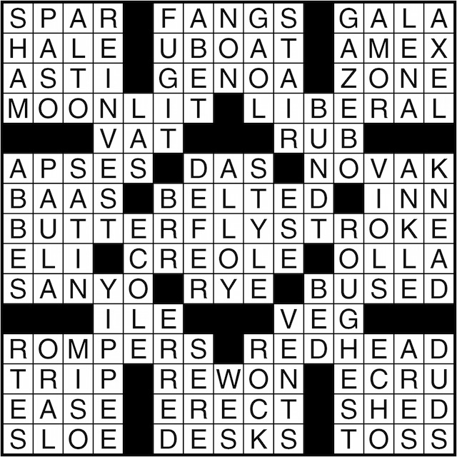 Crossword puzzle answers: January 6, 2016
