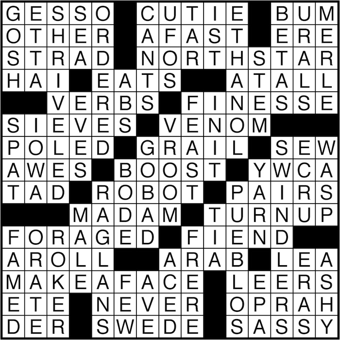 Crossword puzzle answers: July 12, 2016