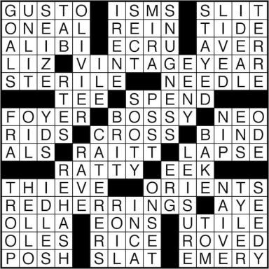 Crossword puzzle answers: July 6, 2016