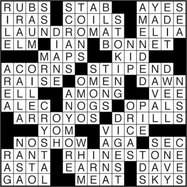 Crossword puzzle answers: June 13, 2016