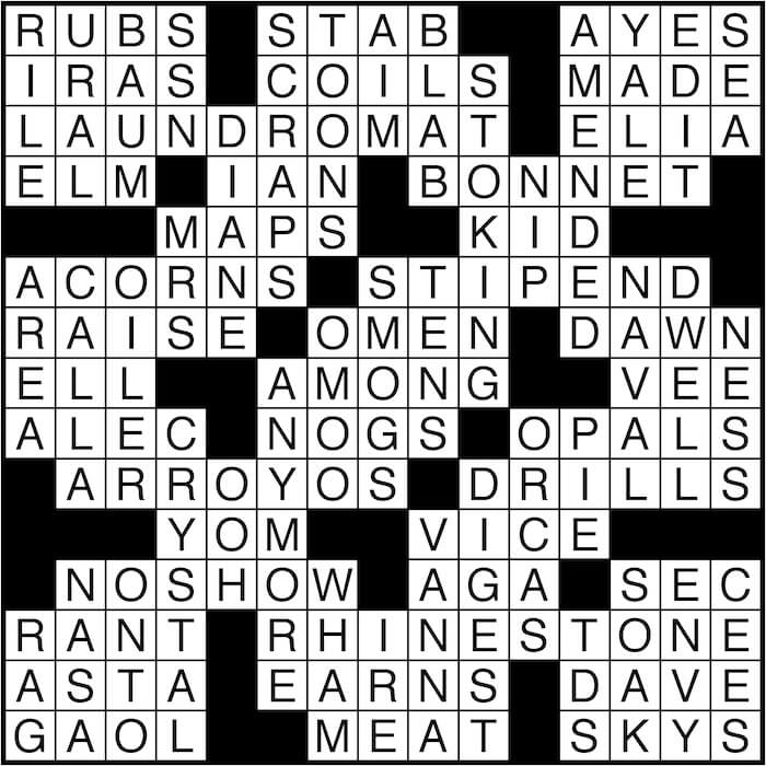 Crossword puzzle answers: June 13, 2016