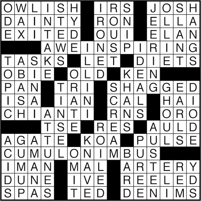 Crossword puzzle answers: June 15, 2016
