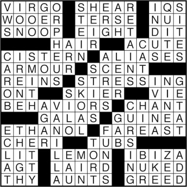 Crossword puzzle answers: June 16, 2016