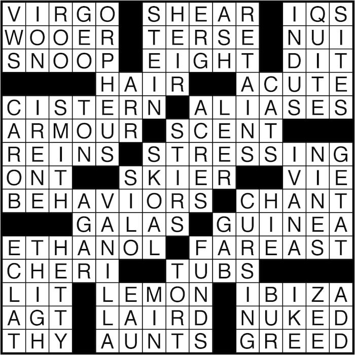 Crossword puzzle answers: June 16, 2016