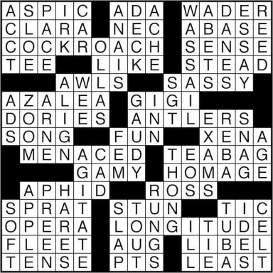 Crossword puzzle answers: June 17, 2016
