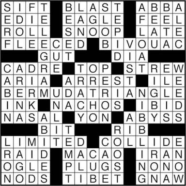 Crossword puzzle answers: June 22, 2016