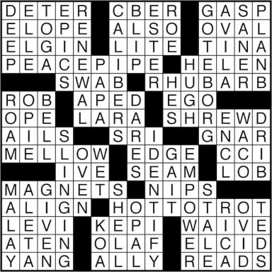 Crossword puzzle answers: June 8, 2016