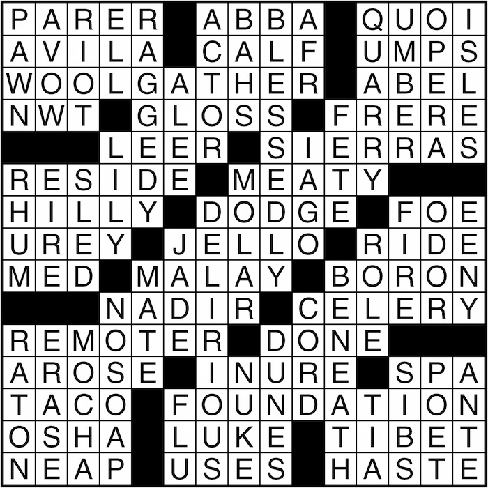 Crossword puzzle answers: March 14, 2016