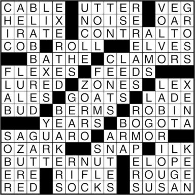 Crossword puzzle answers: March 22, 2016