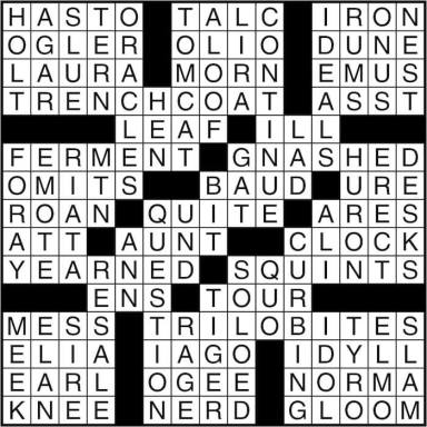 Crossword puzzle answers: March 23, 2016