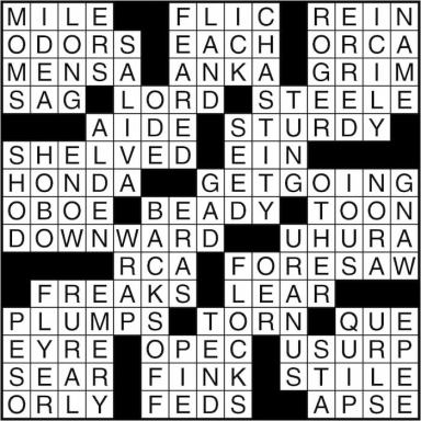 Crossword puzzle answers: March 24, 2016