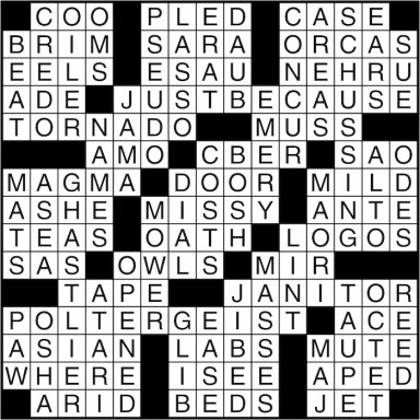 Crossword puzzle answers: March 3, 2016