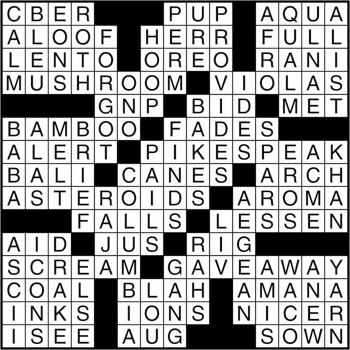 Crossword puzzle answers: March 7, 2016