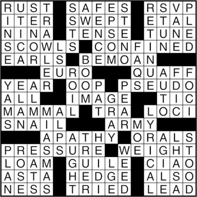 Crossword puzzle answers: March 8, 2016