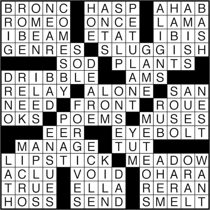 Crossword puzzle answers: May 16, 2016