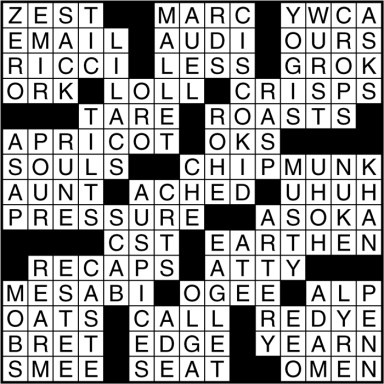 Crossword puzzle answers: November 10, 2016