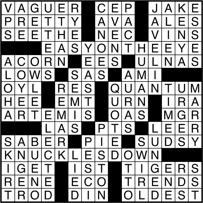 Crossword puzzle answers: November 15, 2016