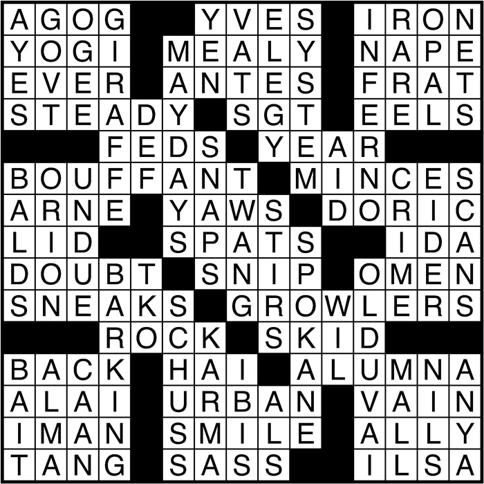 Crossword puzzle answers: November 25, 2016