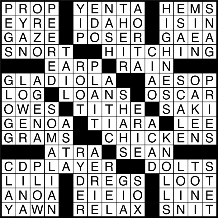 Crossword puzzle answers: November 4, 2016
