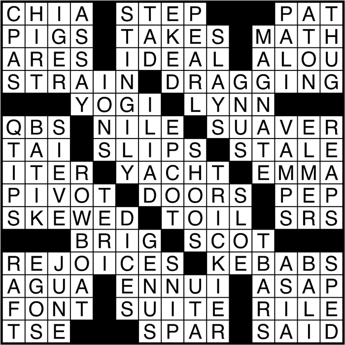 Crossword puzzle answers: November 7, 2016